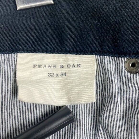 Frank & Oak Men's Black Lincoln Modern Slim Fit Twill Trousers US 32 X 34 - Picture 8 of 8